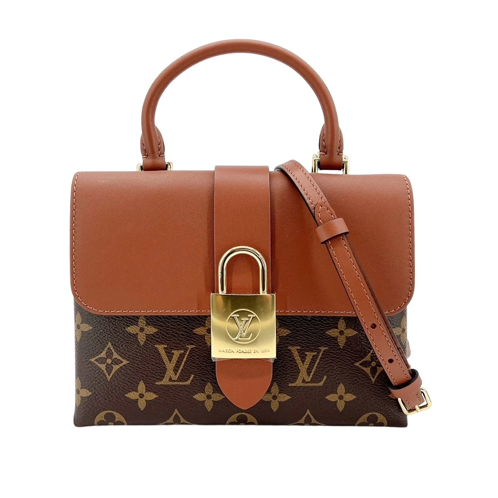 Louis Vuitton Locky BB Monogram帆布磁釦手提斜背二用包(M44654-咖)